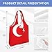 SamLng Flag of Turkey Totes Storage - Reusable Canvas Tote Bag for Women, Perfect for Groceries, Beach, Travel, and Daily Life