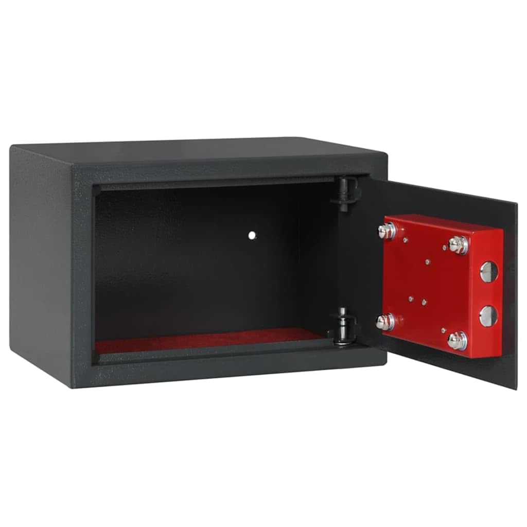Caja Fuerte con Cerradura Gris Oscuro 31 x 20 x 20 cm Acero,Casa y jardín,Seguridad empresarial y del hogar,Cajas Fuertes,4.76kg-42011314