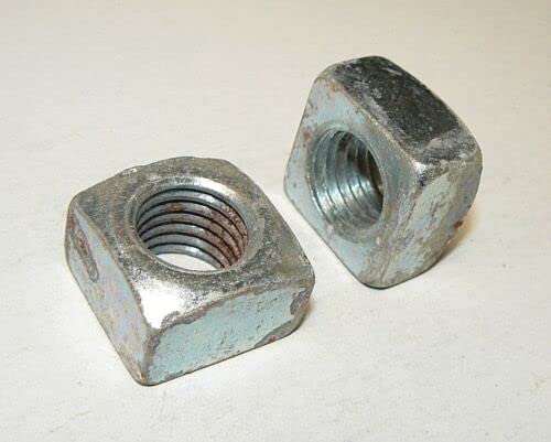 7/8"-9 Square Nuts - Zinc Plated Finish - Lot of 10 Pcs. HQ