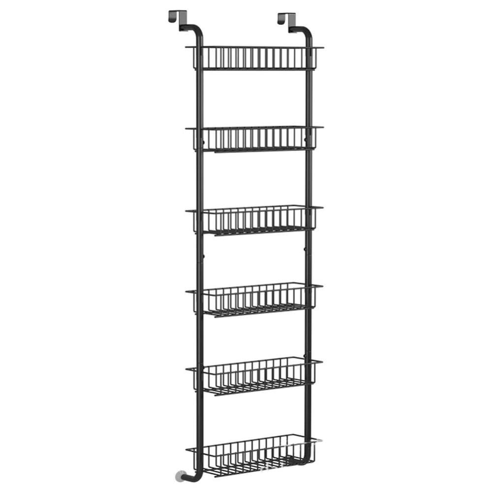 Organizador de armario colgante sobre la puerta de almacenamiento de 6 niveles ajustable para puerta de almacenamiento, organizador colgante de metal, estante de especias para pared, estantes para