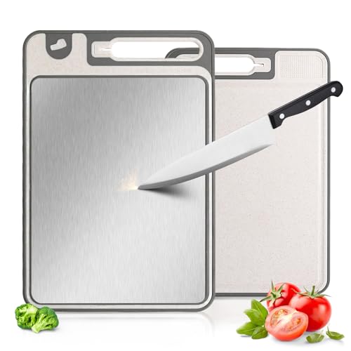 Tabla de Cortar Rectangular de Acero Inoxidable 3 en 1 miniatura 1