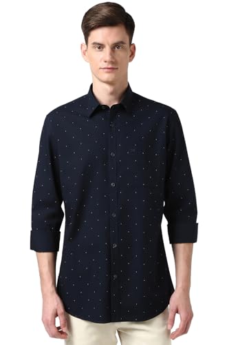 Image of Peter England Men's Cotton Slim Fit Print Shirt