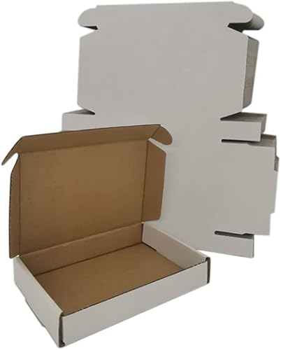 Miniatura 1 de Paquete de 25 cajas de envío pequeñas de 6 x 4 x 1 pulgadas, sobres de literatura de cartón corrugado blanco, suministros de embalaje para pequeñas