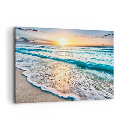 Moderne Impression sur Toile 100x70cm Image Tableau Decoration Murale mer vague plage Grand...