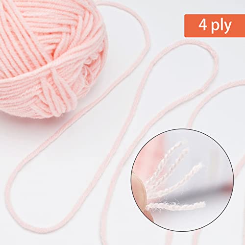 Image of NICEEC 300g Soft Assorted Colors Yarn - Sport Weight,100% Acrylic, 4 Ply, Bonbons Yarn for Crochet & Knit, DIY Project Starter Kit for Kids or Adults(Total 870yds) - LightSeries