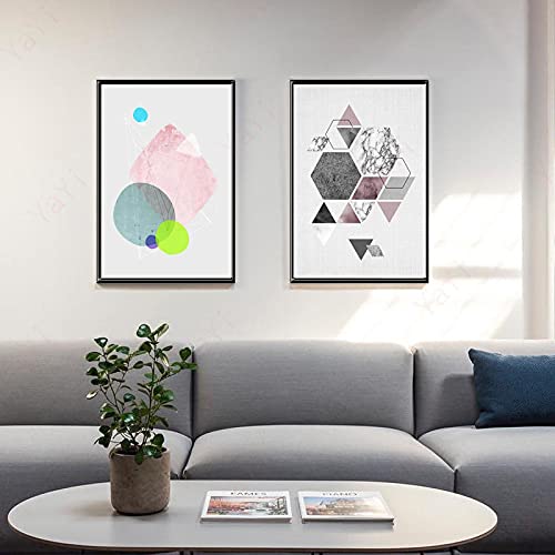 Peinture sur toile abstraite salon : duo d'affiches murales chic pour décorer votre chambre