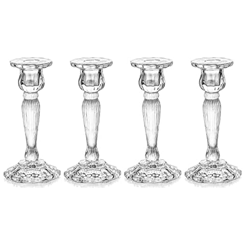Romadedi Crystal Taper Candle Holders Set Cover