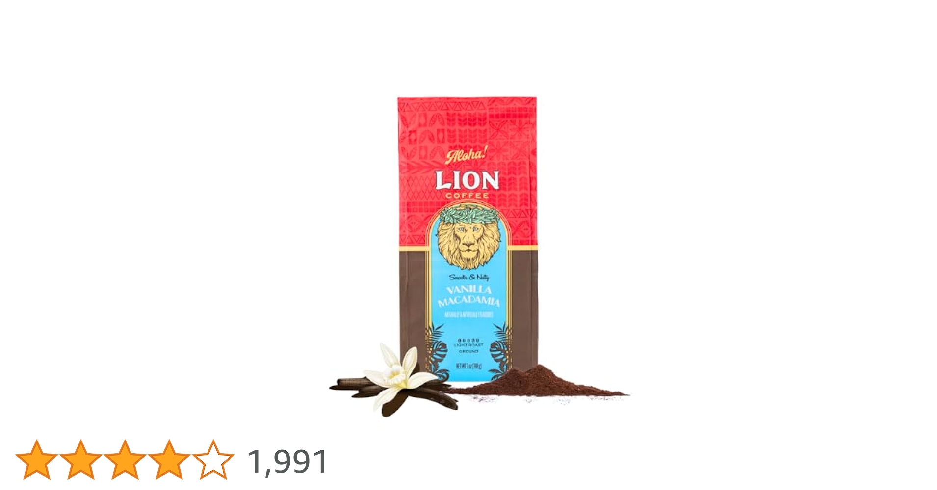 ＊在庫SALE＊ライオンコーヒー☕︎バニラマカダミア１２袋✨LIONCOFFEE コーヒー粉】ライオンコーヒー バニラマカダミア 1袋（198g