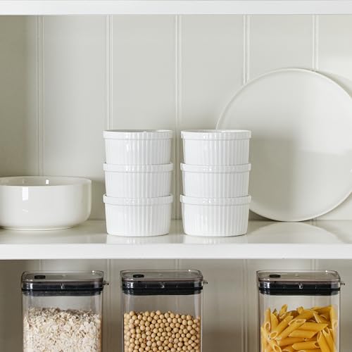 Malacasa RAMEKIN.DISH-003-LID Ramekins 8 Oz Oven Safe, White Porcelain Creme Brulee Souffle Ramekins Set Of 6, Ceramic Custard Cups thumb #7