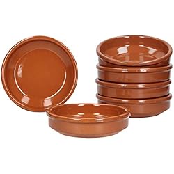 Cazuelas Rojas Antiguas Juego de cuencos de barro „Cazuela“, 175 ml, marrón, esmaltado, Vajillas de barro para la gastronomía y la cocina mediterráneo