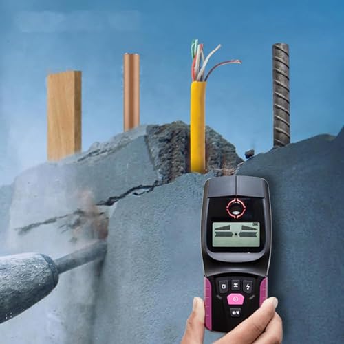 HSRG Detector De Vigas De Pared, Detector Multifuncional, Pantalla LCD, Detector De Metales para Cables Y Tuberías De Agua De PVC con Tensión, para Madera, Metal, Vigas, Tuberías Y Cables De CA.