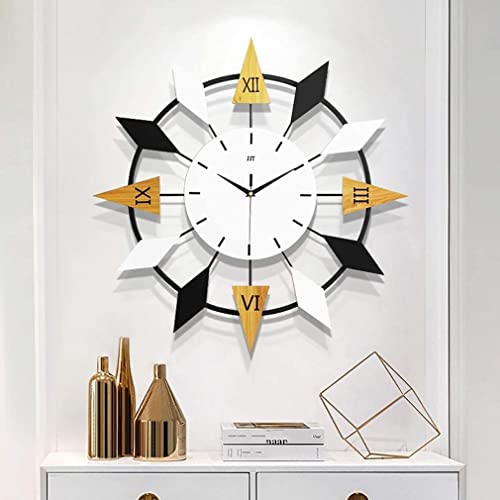 Horloge murale decorative en cercle 3D style retro chic pour maison