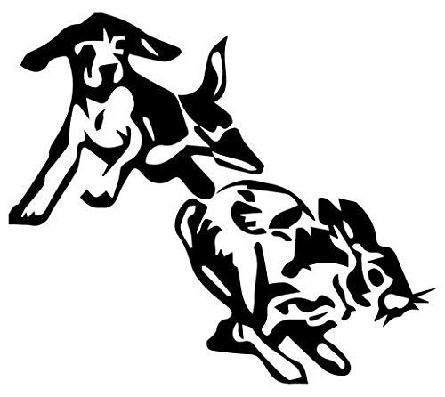 Dog Rabbit Hunting Sticker for Auto, Wall, Laptop, Truck
