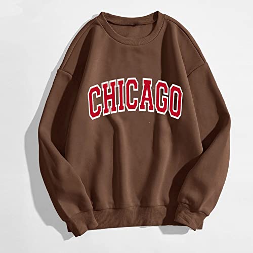 Sweatshirt femme Saint Valentin pull marron XL ample et doux