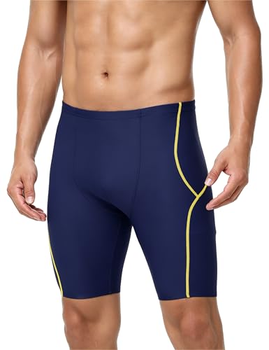 Roadbox Swim Jammers for Men Racing Athletic Quick Dry Swimsuit Endurance Training Competitive Swimming Shorts UPF 50+