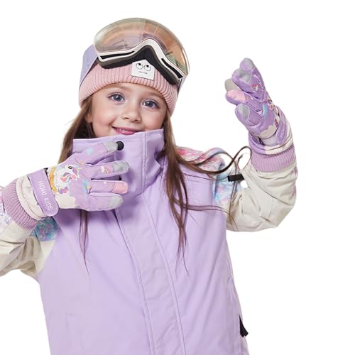Image of RARITYUS Kids Cute Unicorn Gloves Waterproof Winter Ski Fleece Lined Snow Glove Thermal Warm Mittens for 3-9 Boys Girls