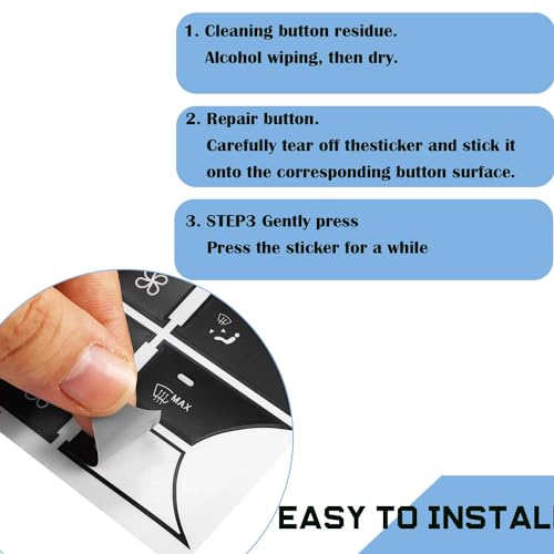 Image of Dash Button Repair Kit Fit for Mercedes Benz C Class CLS C218 SLK GLK350 W172 W204 W212 W218 W207 Steering Wheel AC Window Radio Number Door & Air Conditioner Repair Sticker Kit