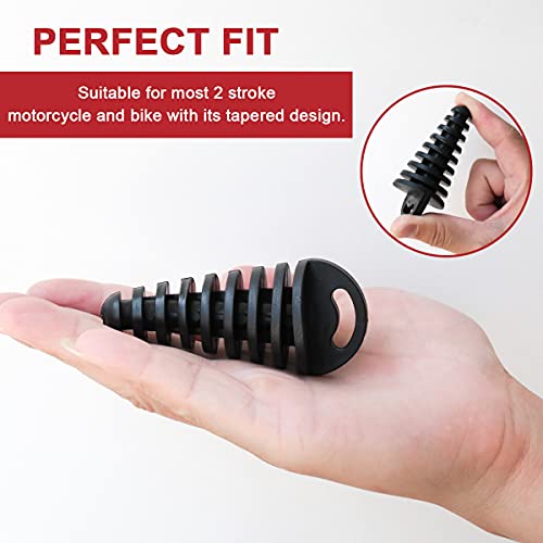 Image of Muffler Exhaust Wash Plug, Hoedia 2 Pack Wash Plugs with 2 Streamers, Fit most 2 Stroke Motorcycle Bikes with Rubber Exhaust Silencer (0.6-1.5 Inch)