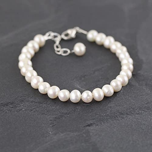 Bracelet perles d'eau douce 6mm LKBEADS et fermoir argent - 2