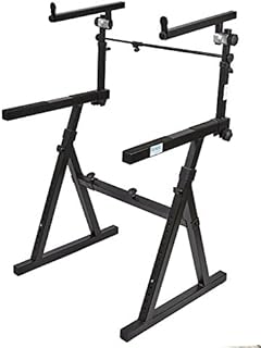 Knox Gear Z-Style Two Tier Electronic Keyboard Piano Stand (Version 2) Bundle (2 Items)