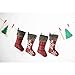 Thomtery Plaid Christmas Stockings 4 Pack, 18 Inches Buffalo Burlap Xmas Stockings with Plush Faux Fur Cuff for Family Holiday Christmas Party Decorations