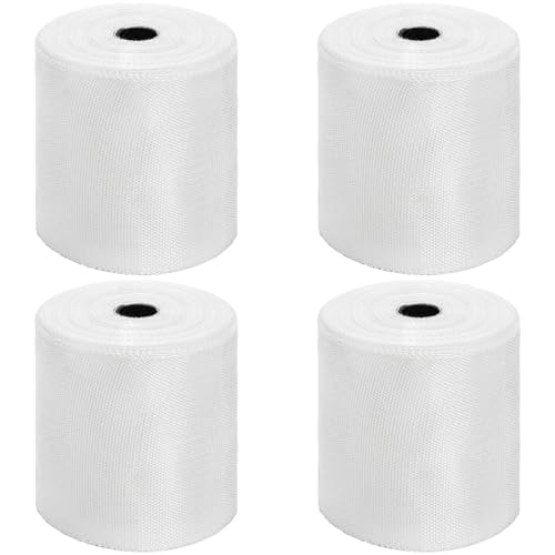 ZENFUN 4 Pcs 4 in x 99 FT Fiberglass Cloth Roll, 6 oz Non-Adhesive Fiberglass Repair Tape, Weave Fiberglass Cloth Roll for Joint Repair, Fiberglass Insulation Tape for Reinforced Winding, Boat