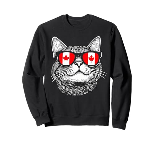 Felice 1 ° luglio Canada Day Funny Cat Felpa