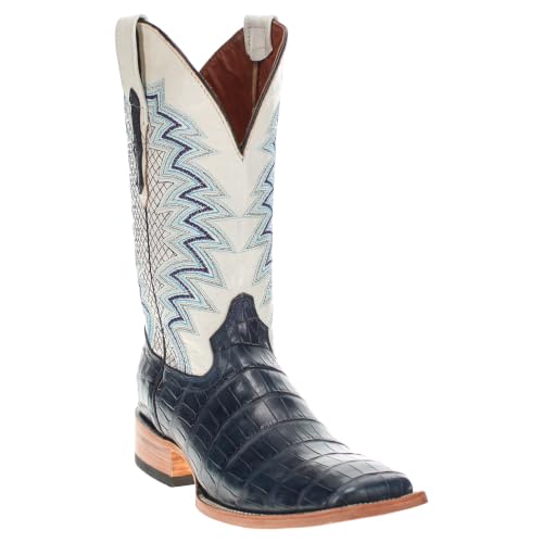 Image of Vaccari Men's Navarro Genuine Alligator Tail Leather Broad Square Toe Cowboy Boots