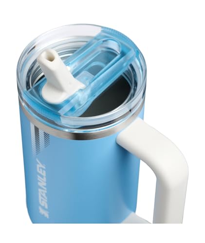 Image of STANLEY Quencher ProTour Flip Straw Tumbler with Leakproof Lid, 30 oz | Built-in Straw and Handle | Cup Holder Compatible for Travel | insulated Stainless Steel Cup | BPA-Free | Team Light Blue White