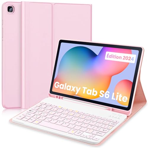 Funda de teclado francés para Samsung S6 Lite de 10.4" ideal para café