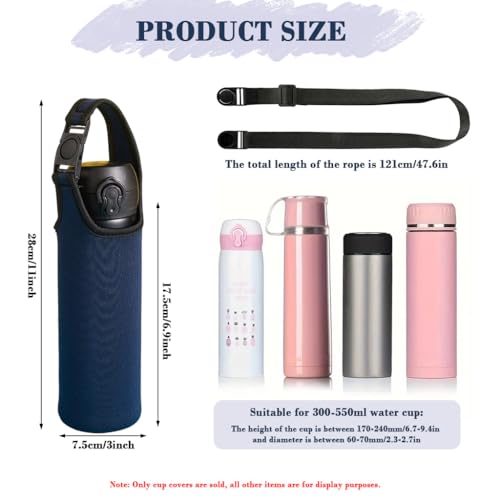 Image of HASTHIP Water Bottle Bag, Outdoor Portable Bottle Sleeve Carrier Bag with Quick Release Buckle Strap Handle, Portable Insulated Bottle Holder for 400-600ml Cups