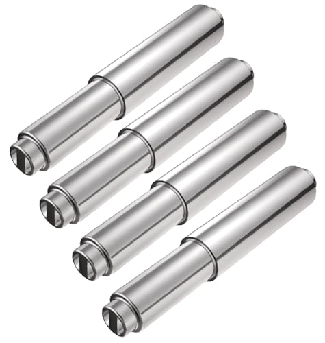 TuoxinEM 4 Pieces Universal Plastic Spring Loaded Toilet Paper Holder Roller Replacement, Chrome (Silver)