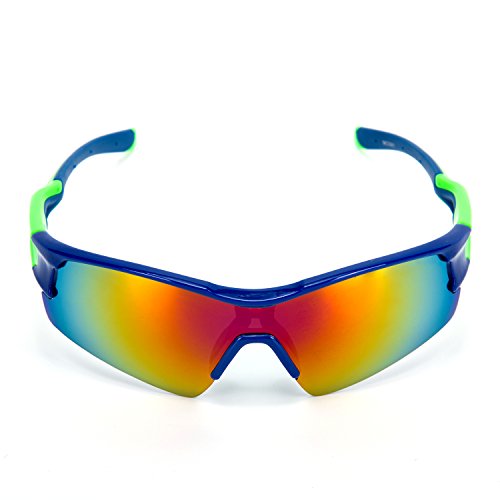 Sbeedo Fashion Outdoor UV400 Sunglasses - Cycling Goggles Bicycle Bike Riding Eyeglass Driving Sunglasses for Men and Women (Green-Blue)