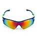Fashion Outdoor UV400 Sunglasses - Cycling Goggles Bicycle Bike Riding Eyeglass Driving Sunglasses for Men and Women (Green-Blue)