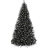 Best Choice Products Artificial Christmas Tree, 6ft Premium Pre-Lit Realistic Spruce Holiday Décor w/Dense Branches, Metal Base - Black Spruce