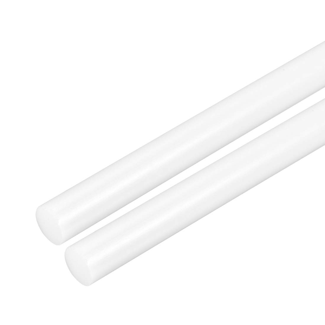 uxcell Lot de 2 tiges rondes en plastique (POM) - Diamètre : 50,8 cm - Longueur : 10,5 mm - Blanc