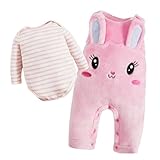 JiAmy Baby Kleidung Junge Mädchen, Baby Bekleidung Strampler Neugeborene Overall Bekleidungssets Rosa 0-3 Monate