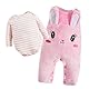 JiAmy Baby Kleidung Junge Mädchen, Baby Bekleidung Strampler Neugeborene Overall Bekleidungssets Rosa 6-9 Monate