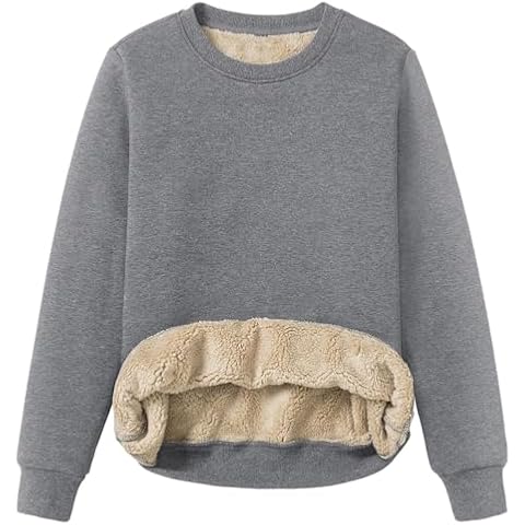 Mrat Women's Fleece Lined Sweatshirt Grey Cover