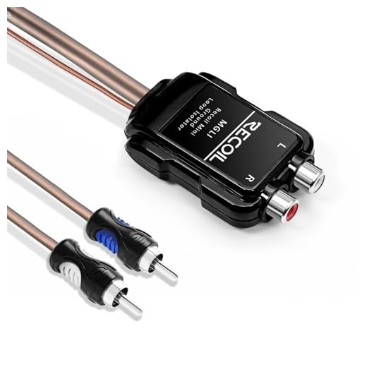 RECOIL MGLI - Amplificador de ruido estéreo RCA de 2 canales con aislamiento de ruido para coche, filtro de señales de audio