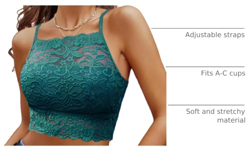 Image of Avidlove Lace Bralette for Women High Neck Camisoles Racerback Double-Layered Crop Top