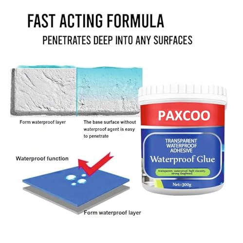 Image of PAXCOO Transparent Waterproof Glue With Brush, Leakage Protection Outdoor Bathroom Wall Tile Window Roof Adhesive, Super Clear Invisible Agent Glue Shower, Super Strong Bonding Sealant Waterproof Gel