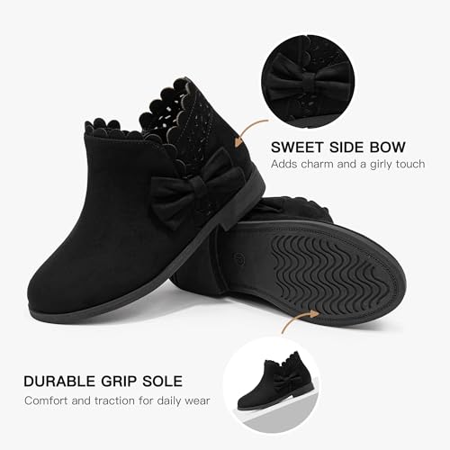 Image of Dufannie Girls Ankle Boots Girls Booties Toddler Little Big Kids Fall Boot