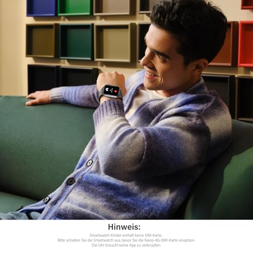 4G Smartwatch Kinder Herren Damen mit Nano-SIM, Telefon, 1,92 HD Display Smart Watch mit Pulsmesser Sportmodi Spiele Wecker, IP68 Wasserdicht Schrittzähler, Fitness Tracker für 5-16 Junge Black