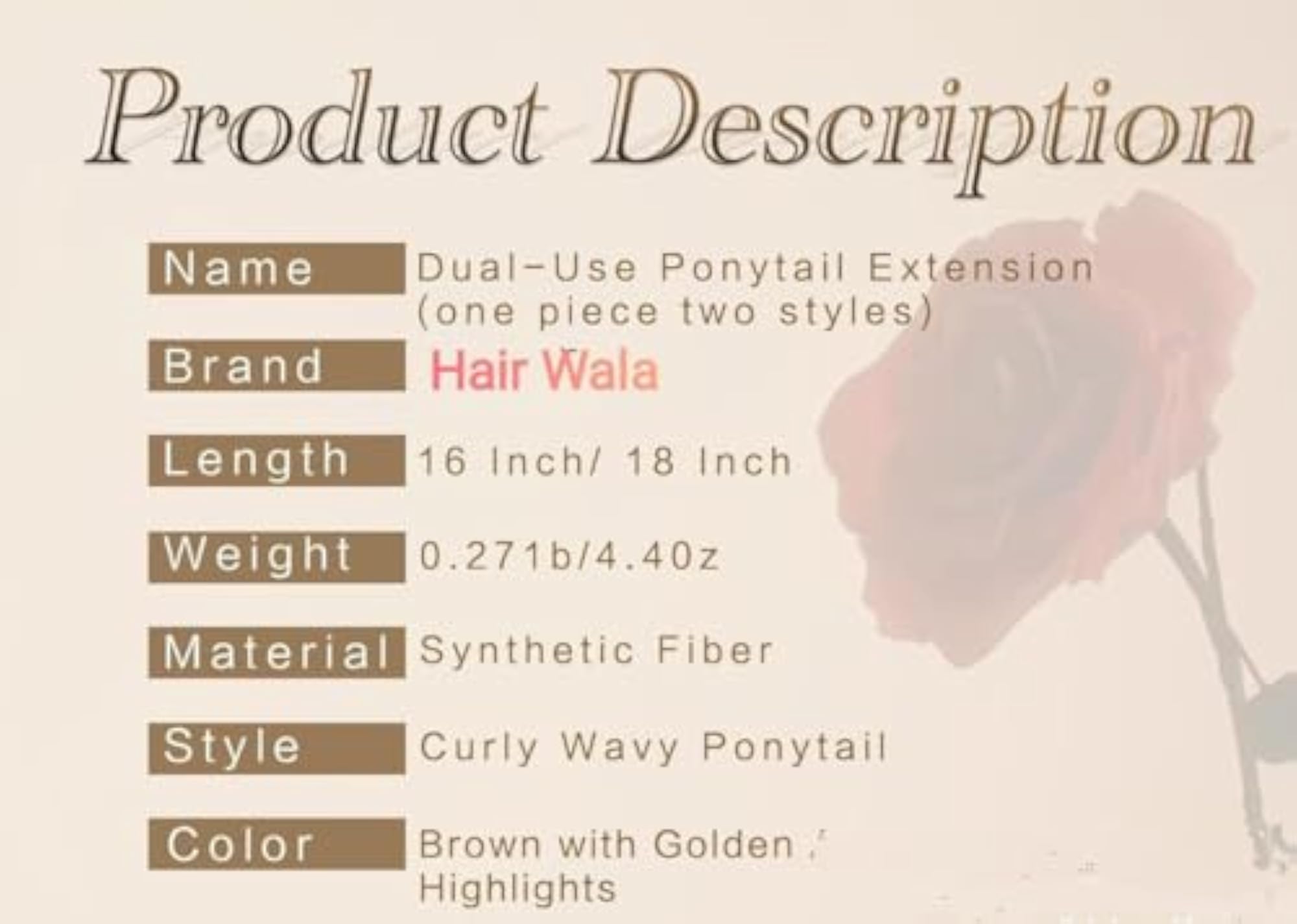 Ponytail Extension 16 to 18 Inch Claw Clip, Natural Looking