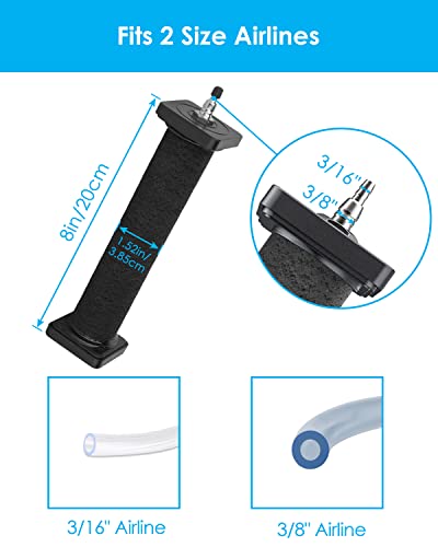 AquaMiracle AP-40 635GPH Linear Air Pump with 1-Pack Air Stone(8”x1.52”)