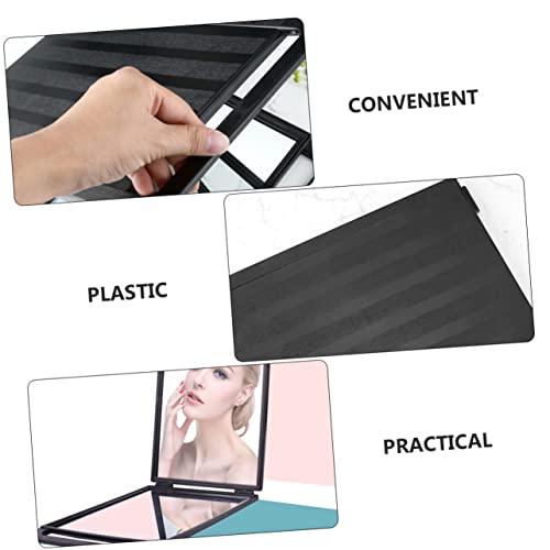Espejo de maquillaje rectangular doble cara plegable miniatura 6
