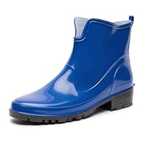 Ladeheid Women's Ankle Rubber Wellington Boots LA-930 (Blue, 7.5 UK)