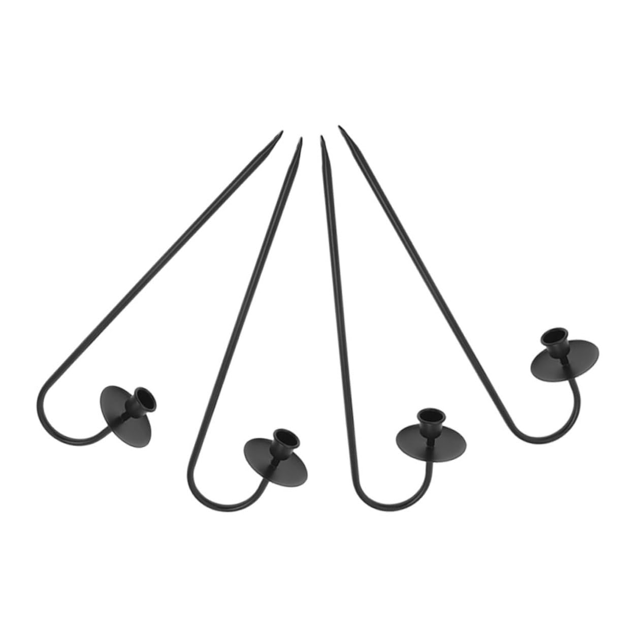 Candelabros de pared negros de hierro Levemolo, juego de 4 soportes modernos y muy resistentes