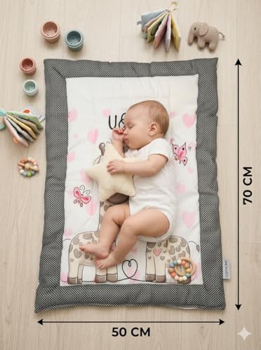 Image of FRIDO New Born Baby Godadi Pack of 5 Combo Set Soft Cotton Baby godi| Godari | Baby Bed | Crib Sheet | Cartoon Mat Godadi | Bedding Set | Multicolor(Set of 5) (Blue)